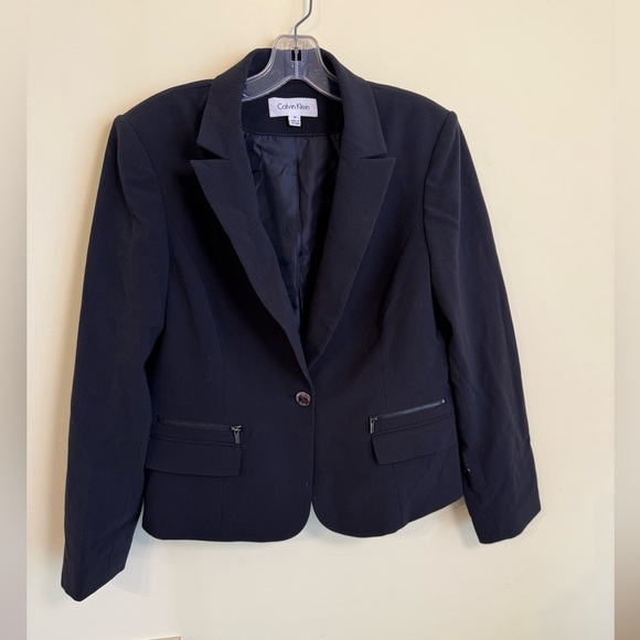 Calvin Klein Dark Blue Women's Blazer *GOOD USED CONDITION* - Picture 3 of 10